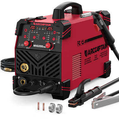 ARCCAPTAIN 200Amp MIG Welder Upgraded 6 IN 1 Lift TIG Stick Welding with Synergy