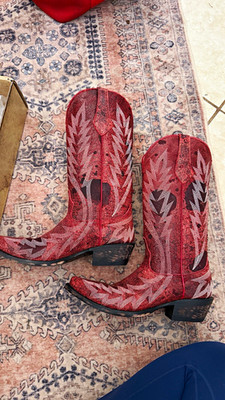 Johnny Ringo Women s Red Western Mid-Calf Boots 8.5 B Pointed Toe 922-18T
