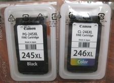 NEW 2 GENUINE CANON INK CARTRIDGE PG-245XL BK BLACK CL-246XL TRI-COLOR OEM TANK