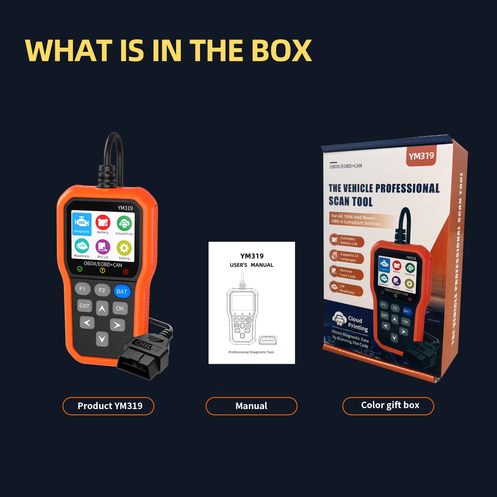OBD Code Reader Automotive OBD2 Scanner Car Check Engine Fault Diagnostic Tool