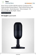 Razer Seiren V3 Mini USB Microphone: Condenser Mic - Supercardioid Pickup Patter