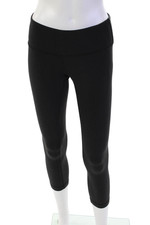 Lululemon Womens High Rise Cropped Solid Leggings Black Size 4