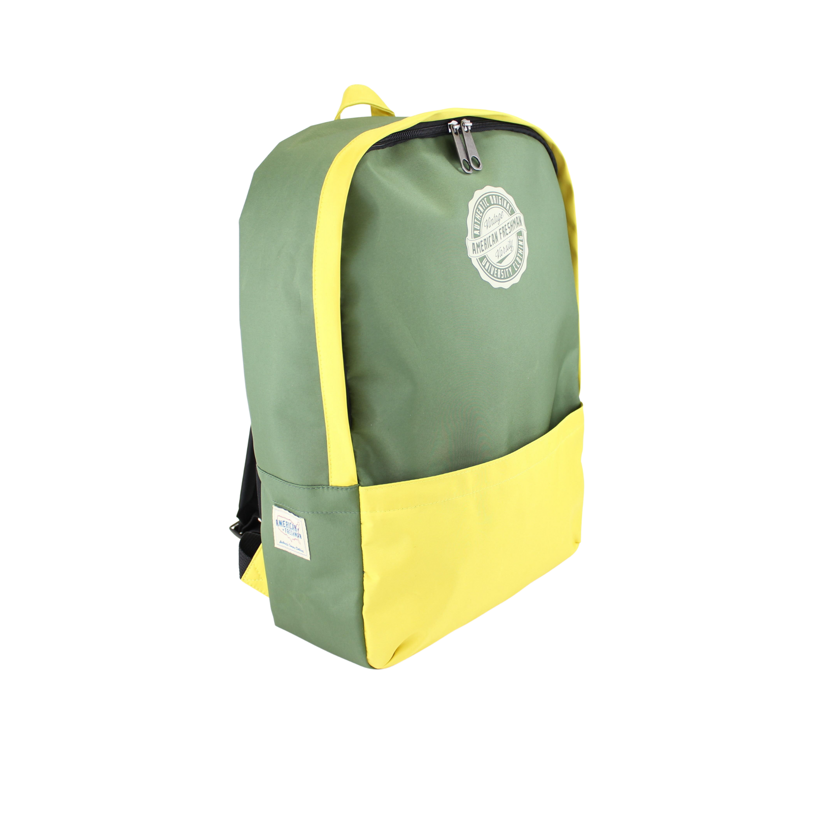 American Freshman Oakland Rucksack - Yellow & Green College Travel