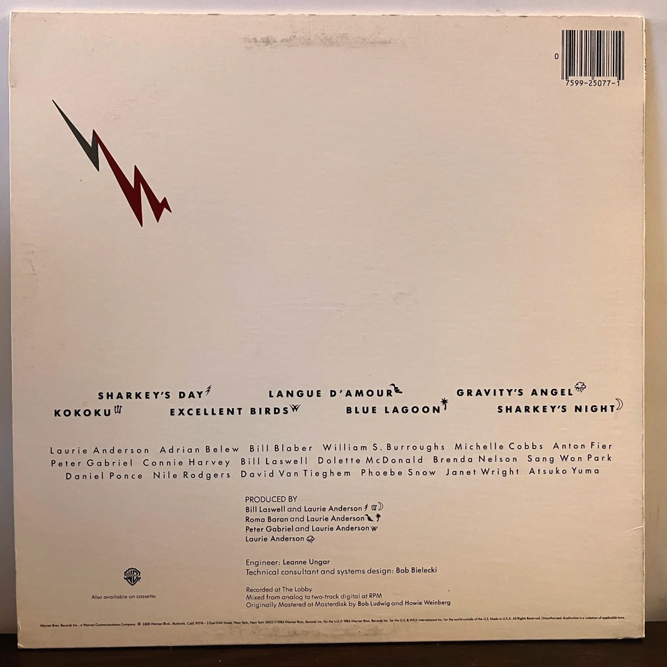 LAURIE ANDERSON - Mister Heartbreak (1984) - 12" Vinyl Record LP - EX Foto 2 de 3