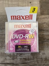 Maxell 045192rt DVD-RW Camcorder 30min 1.4Gb Disks 3 Pack Factory Sealed NEW