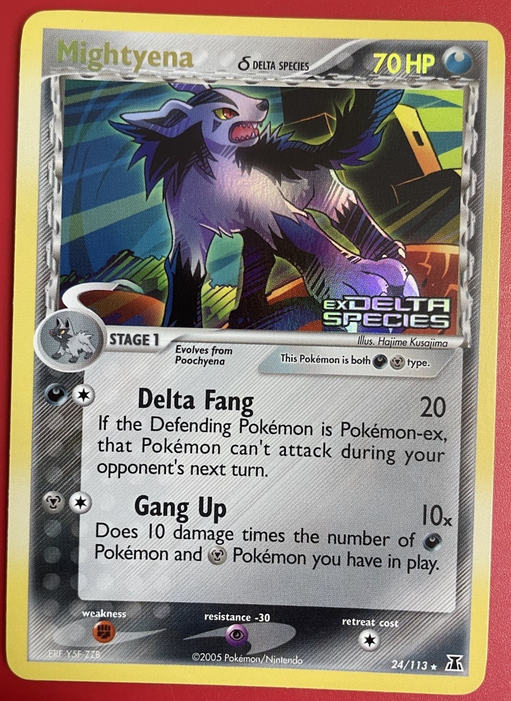 Pokemon Mightyena 24/113 - Delta Species Reverse Holo Rare (Stamped) MINT
