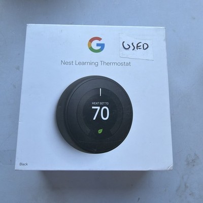 Nest 3rd Generation Learning Black Programmable Thermostat T3016US #0210