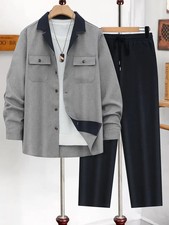 Men's Outfit 2 Piece Set Shirt  Pants Suit PLUS SIZE BIG 2XL