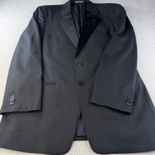 Armani Collezioni Mens 40R Tuxedo Jacket Black Wool Satin Peak Lapel Italy