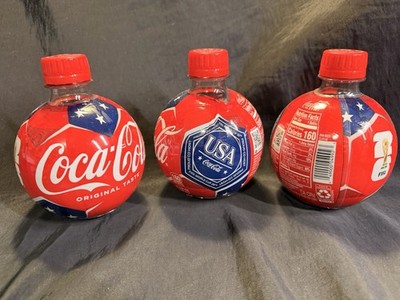 Coca-Cola Fifa World Cup Soccer Ball Shape 2026, Three Plastic Bottles 13.5oz