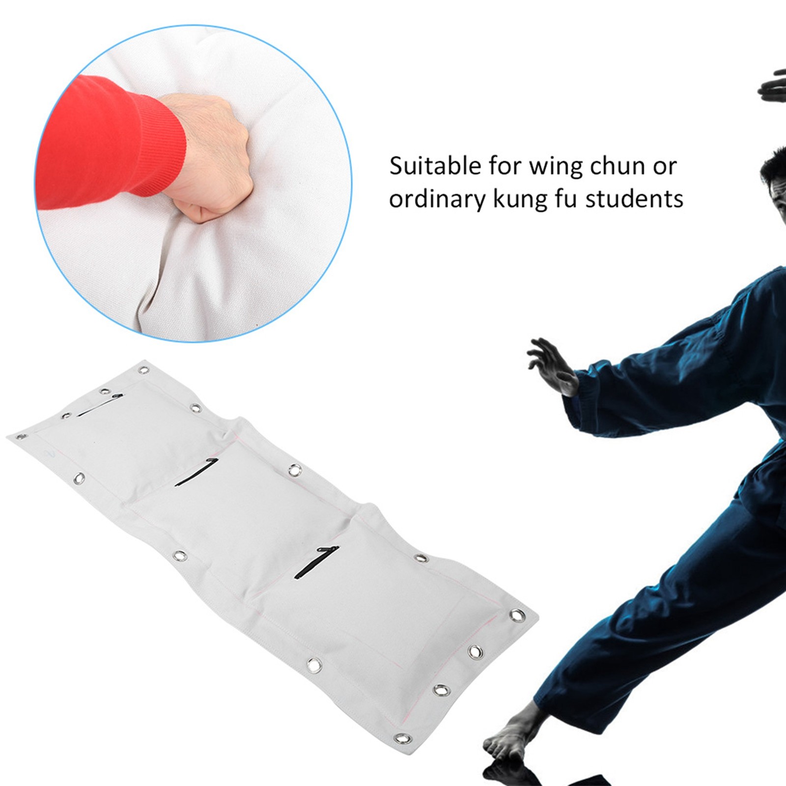 (Triple Bag)Wing Chun Wall Canvas Punch Empty Sand Bag Target With Zipper BL