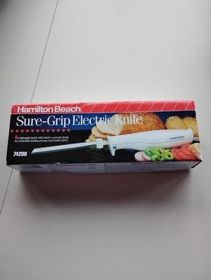 Hamilton Beach Sure-Grip Electric Knife w/ 2 7in Stainless Steel Blades 74200
