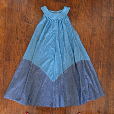 Free People Blue Mini Dress Metallic Specks Small NWOT
