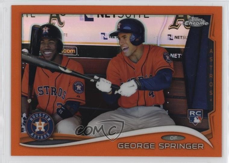 2014 Topps Chrome Orange Refractor George Springer #138 2d9
