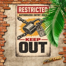 Warning No Trespassing Metal Tin Sign Funny Security Wall Art 8x12