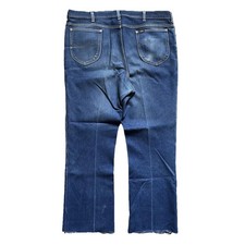 Vintage Lee Riders Denim Jeans 80s Union Made Faded Wash Blue True Size 40x28