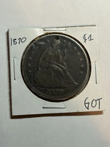 1870 Seated Liberty Silver Dollar XF Detail Tough Type Coin