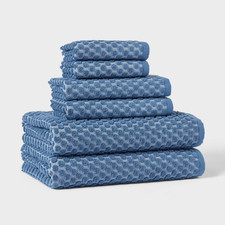 6Pc Performance plus Textured Dot  Towel Set - Threshold