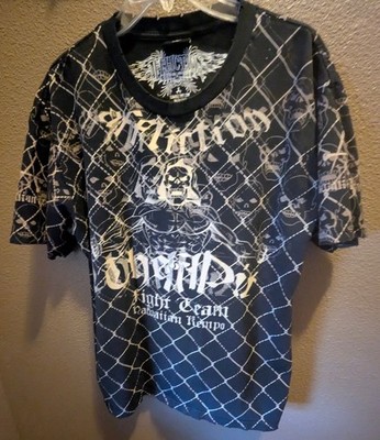 Affliction Shirt Mens 3XL Black ''The Pit'' Kempo Fight Team VINT MMA Graphic Tee