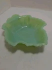 Vintage Fire King Jadeite Maple Leaf Candy Dish Trinket Bowl  Milk Glass