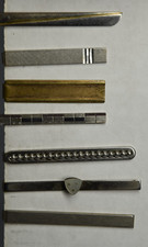 Vintage MCM Tie Clips Large Bars Clasp Lot Art Deco Geometrics Men's