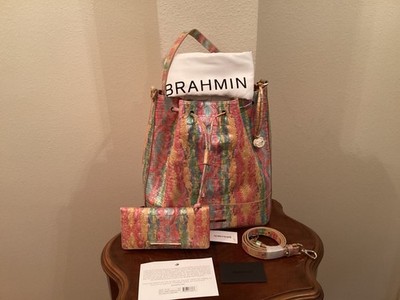 NWT BRAHMIN Marlowe Saltwater Taffy Melbourne Marlowe Shoulder Bag & Wallet