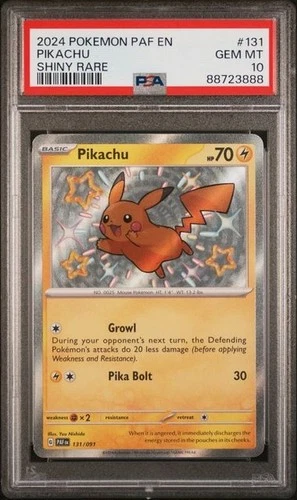Pokémon Pikachu 131/091 SV: Paldean Fates Baby Shiny PSA 10 GEM