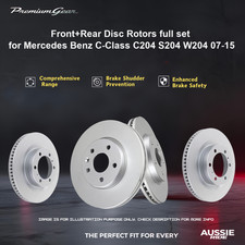 Front+Rear Disc Rotors full set for Mercedes Benz C-Class C204 S204 W204 07-15