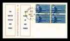 Dr Jim Stamps Fdc United States Air Force 50 Years Block Pasted Folding Cachet