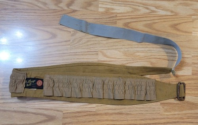 #ad Vintage Bullseye Bill Shotgun Shell Ammo Belt Hunting Canvas Water Repellent $15.00