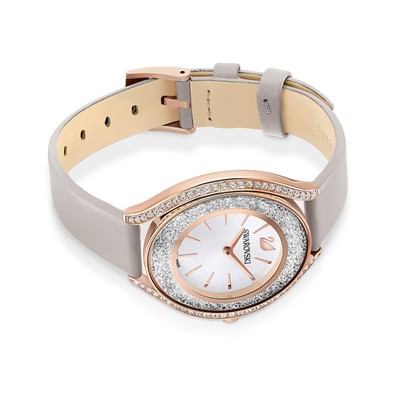 SWAROVSKI 腕時計 5519450 CRYSTALLINE AURA 【Lady's】 Swarovski Crystalline Aura Silver Dial Beige Leather Strap