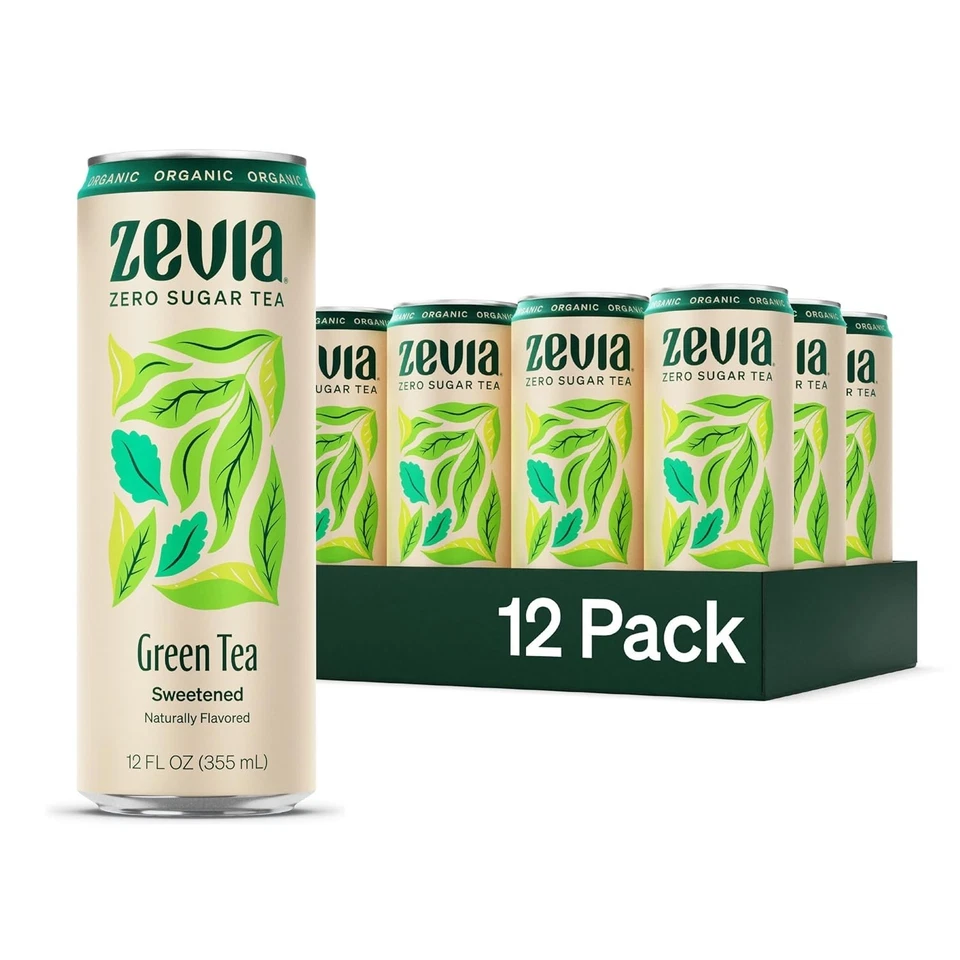Té verde sin calorías - latas de 12 oz, paquete de 12 - bebida sin OGM y sin gluten Foto 3 de 4