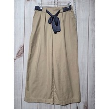 Tommy Hilfiger Ladies Medium Wide Leg Pants with Tie Belt Khaki Casual Trousers
