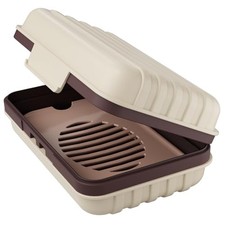 Leakproof Bar Soap Holder Dish with Lid for Shower, Portable Travel Soap Brown