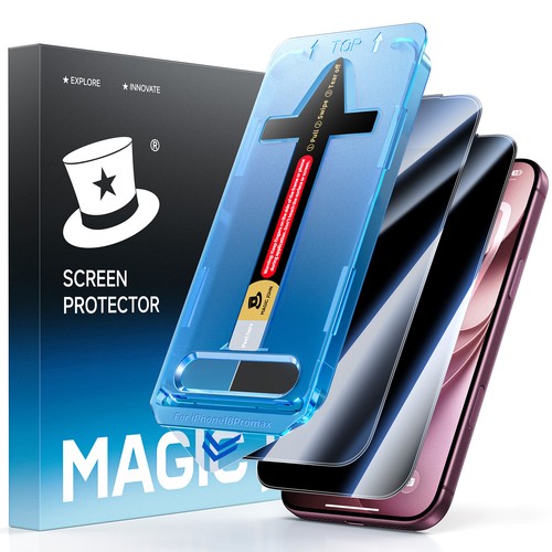 MAGIC JOHN 2 Pack for iPhone 18 Pro Max tempered Glass Screen Protector Privacy - $20.99