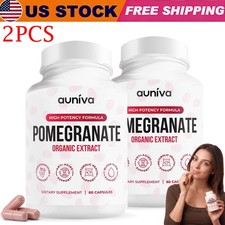 2PACK Auniva Pomegranate Extract Capsules, Natural Pomegranate Supplement New