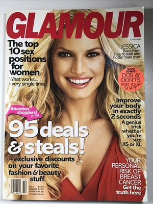 #ad GLAMOUR magazine October 2006 Fashion makeup hair Cover Jessica Simpson $14.36