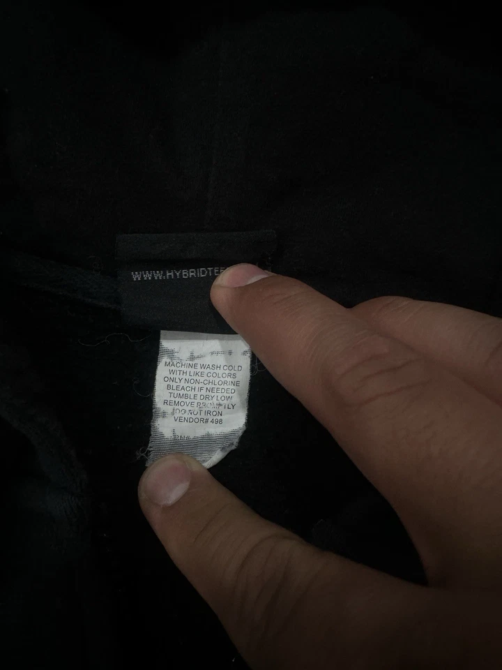 Y2k Hybrid Brand Black Star Hoodie Mens Size Large Rare Grunge Emo Skater - Image 4 of 4