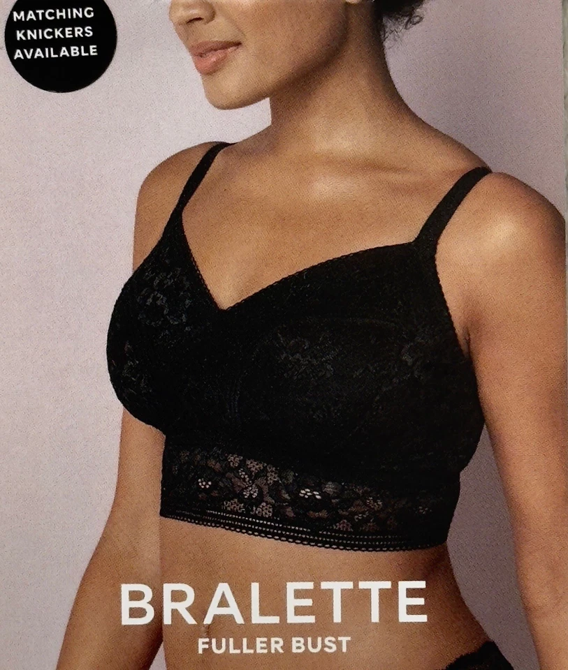 Ex M&S Marks and Spencer Womens Fuller Bust Bralette In Black Size 8,18,20,22 - Image 2 of 4