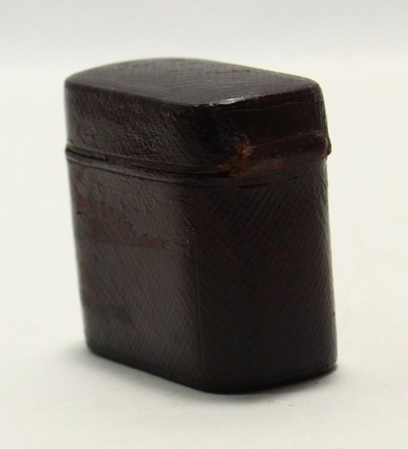= Antique 19th C. Portable Inkwell Leather Case w Original Glass - Picture 8 of 20