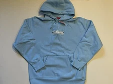 SUPREME BANDANA BOX LOGO BOGO HOODIE HOODED SWEATSHIRT LIGHT BLUE SIZE LARGE