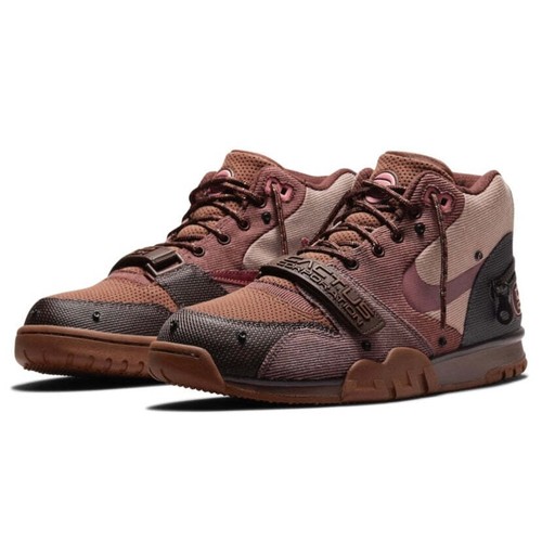Travis Scott x Nike Air Trainer 1 Cactus Jack Light Chocolate Rust Pink - Picture 2 of 12