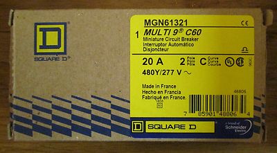 SQUARE D MERLIN GERIN MULTI 9 C60 Circuit Breaker 2 Pole 20 AMP MGN61321
