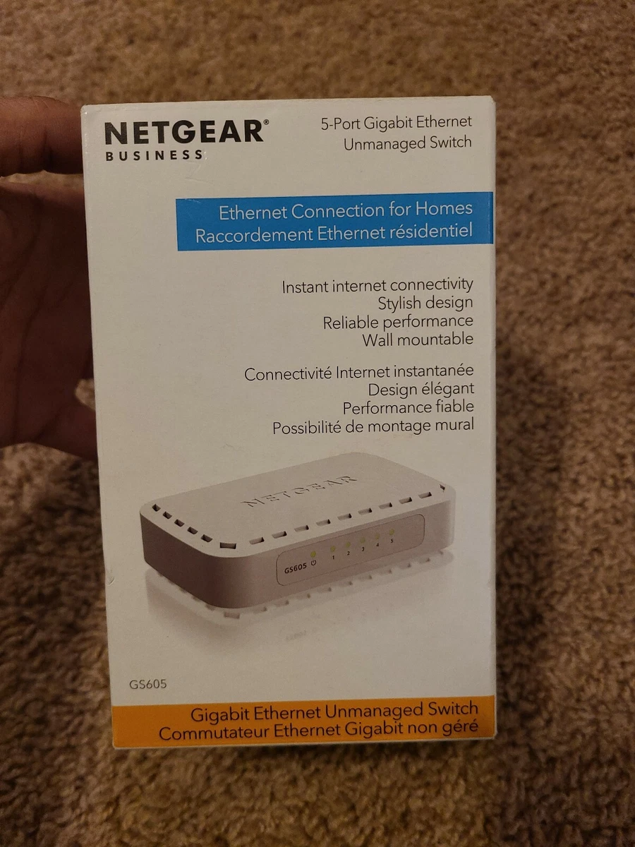 NETGEAR 5 Port Gigabit Ethernet Switch (GS605NA) 