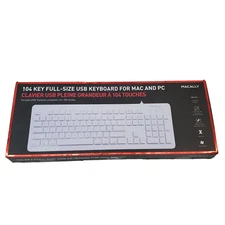 NEW SEALED Macally QKEY 104key White Full Size Usb Accs Keyboard For Mac