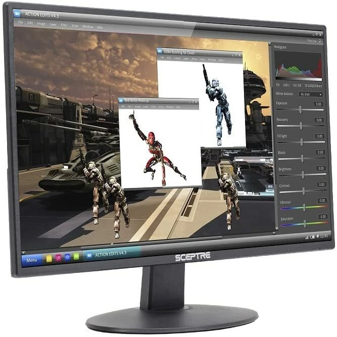 Sceptre 20" 75Hz Ultra Thin LED Monitor HDMI VGA - Black (E205W-1600) - [LN]™ - Image 3 of 4