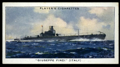 1939 Cigarette Cards by John Player Modern Naval Craft #32 GIUSEPPE FINZI(ITALY) - Afbeelding 1 van 2