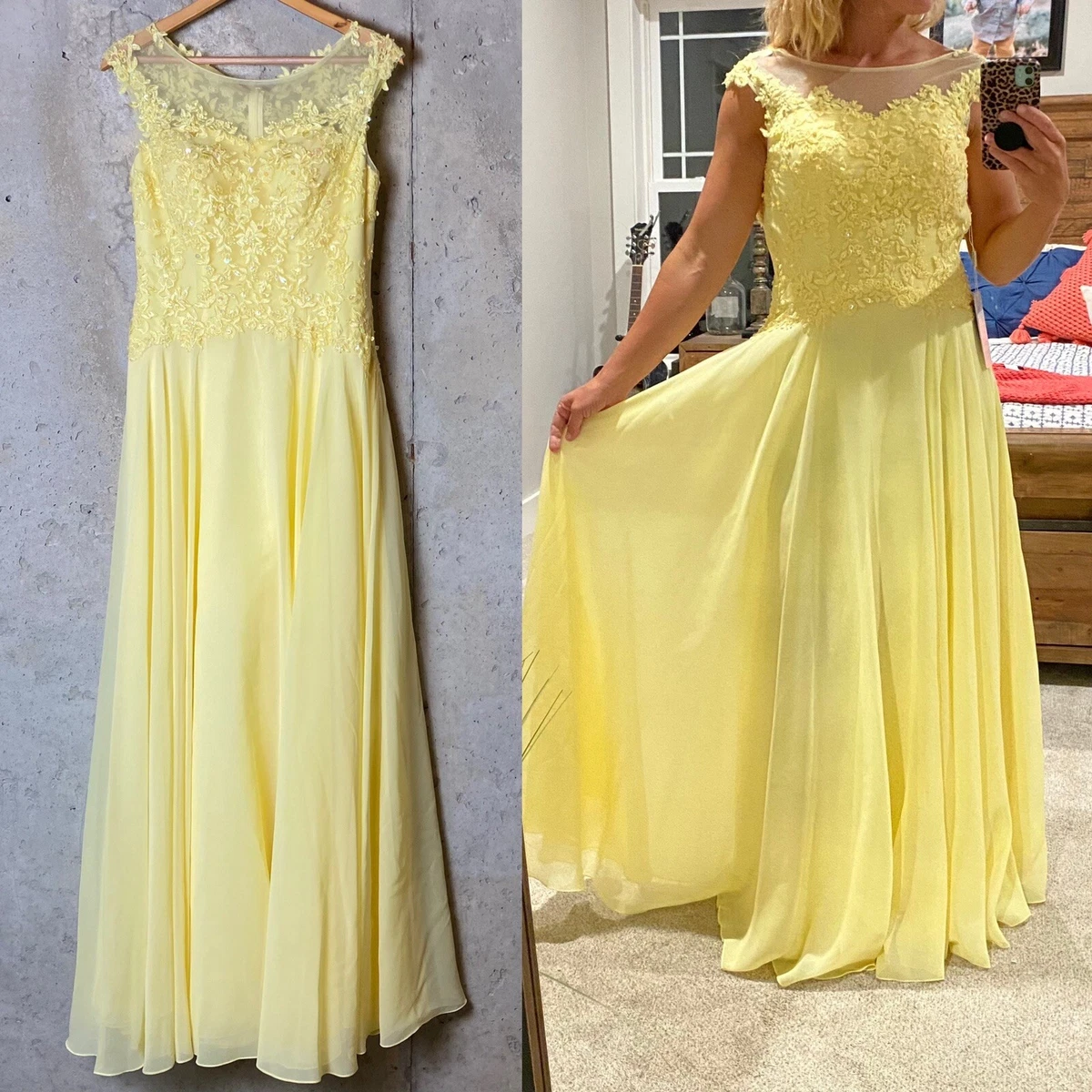 yellow chiffon dress