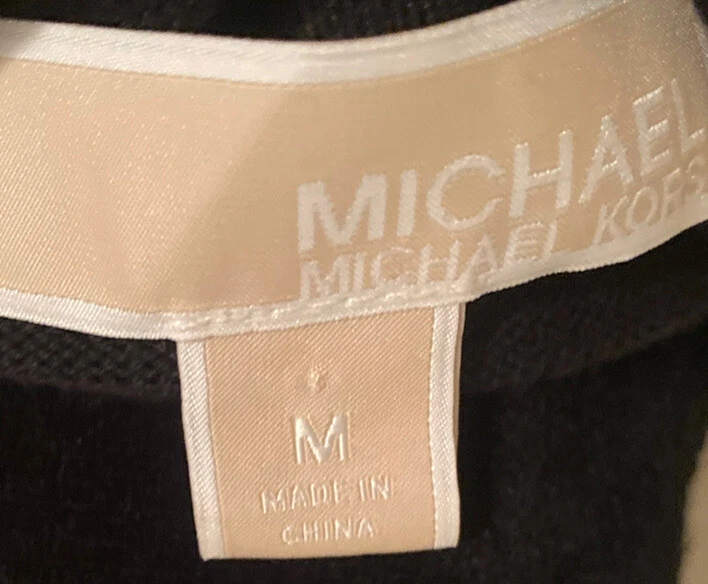 Michael Kors donna a righe nero argento dettaglio catena croce taglia MEDIA nuovo senza etichette