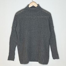Garnet Hill Lambswool Angora Blend Turtleneck Ribbed Knit Sweater XS